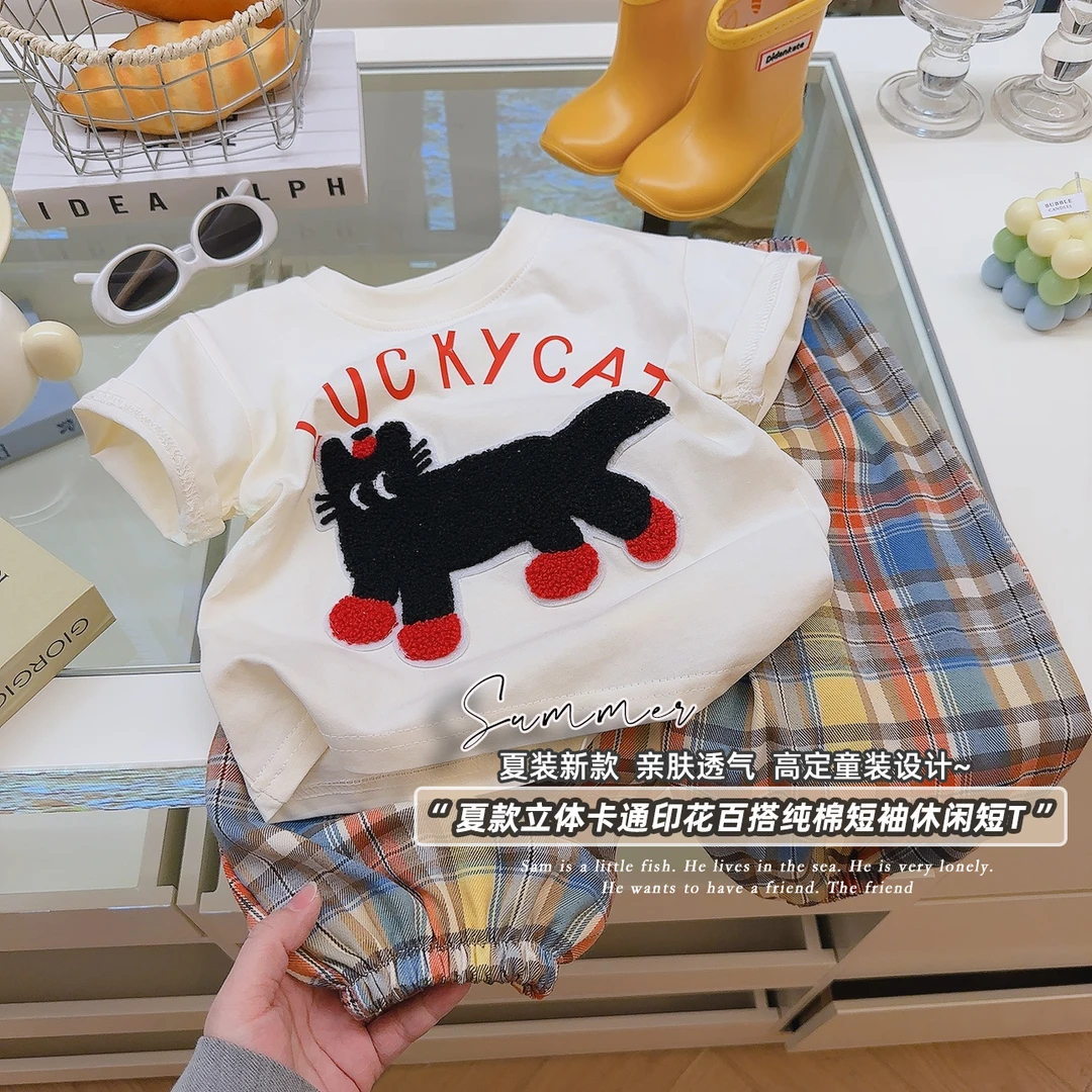 【耀火专属】儿童短袖T恤亲子短袖夏装新款宽松卡通上衣洋气打底衫