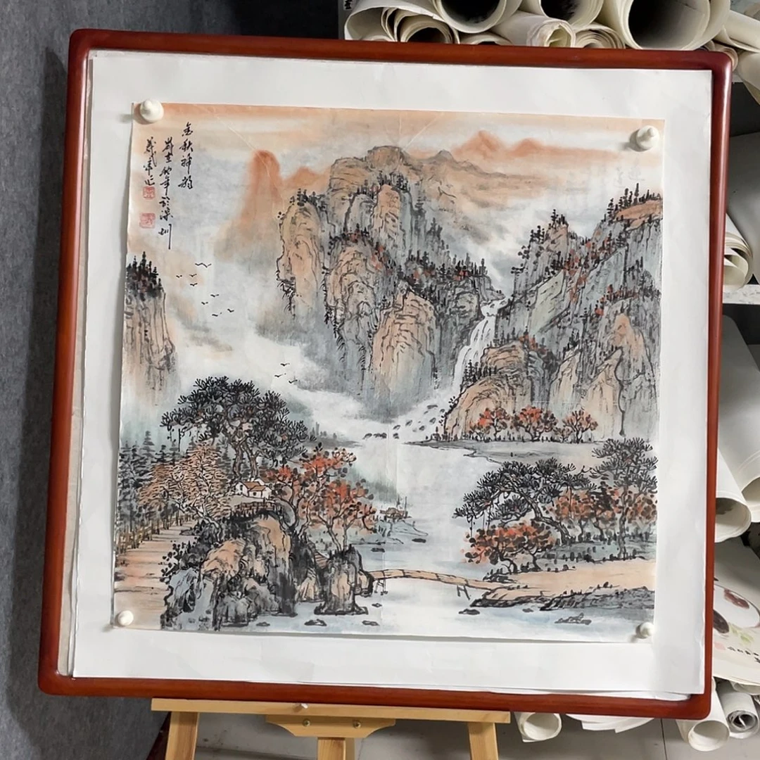 国画四尺斗方68.68画芯 捡漏 王义华老师