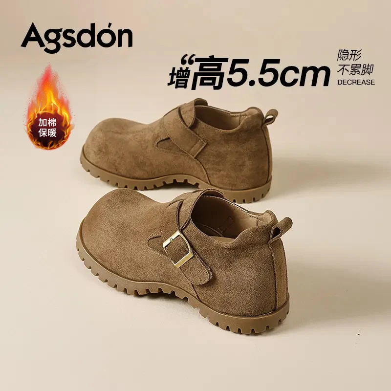 m奥古狮登卡皮巴拉厚底勃肯鞋女2025新款秋季耐脏休闲乐福单鞋xx