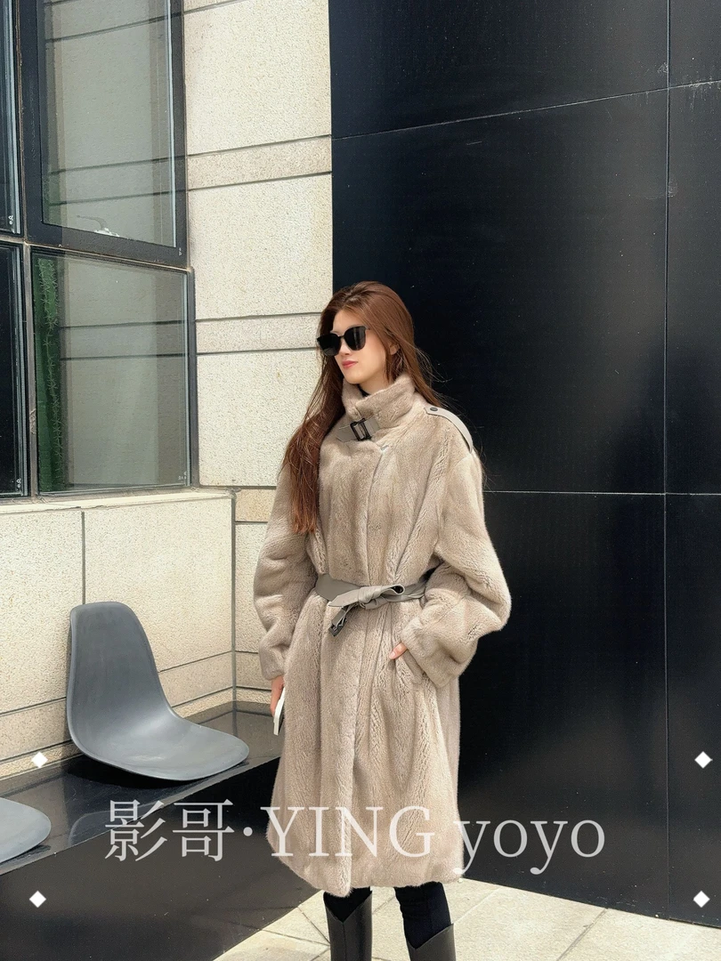 【YINGYOYO】影哥「纽约时尚」经典百搭水貂天鹅绒整貂YG2295