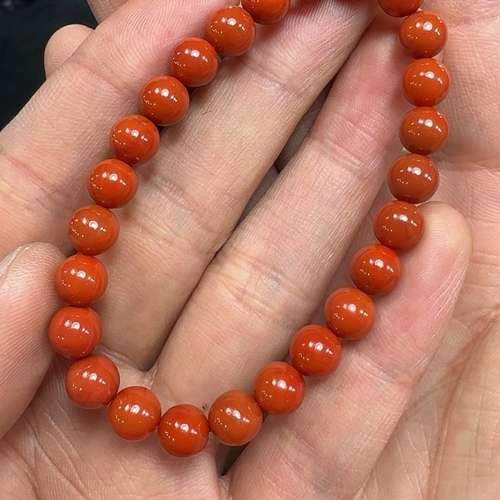 南红玛瑙未镶嵌手链原矿南红手串7mm高品质满肉满色