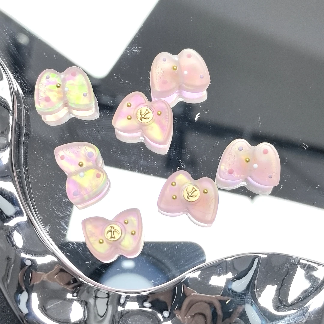 定制磨砂糖果纸小翅膀（两颗装）通孔卡15mmDIY饰品配件串珠配件