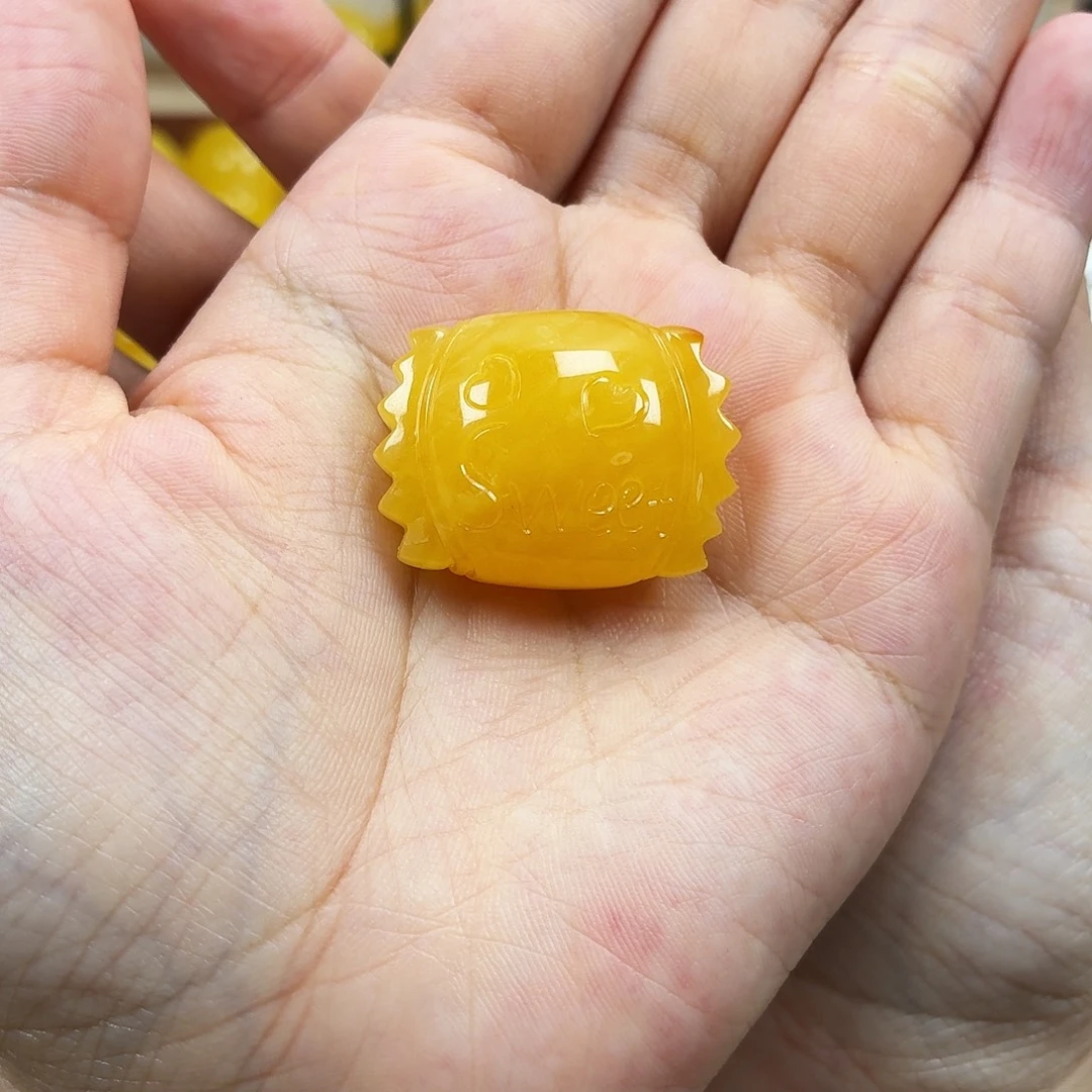 蜜蜡未镶嵌颈饰焦皮浓蜡妖花糖果