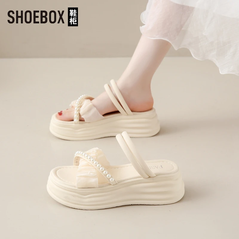 SHOEBOX鞋柜踩屎感凉鞋女款夏季仙女风配裙子2025新款软底拖鞋子