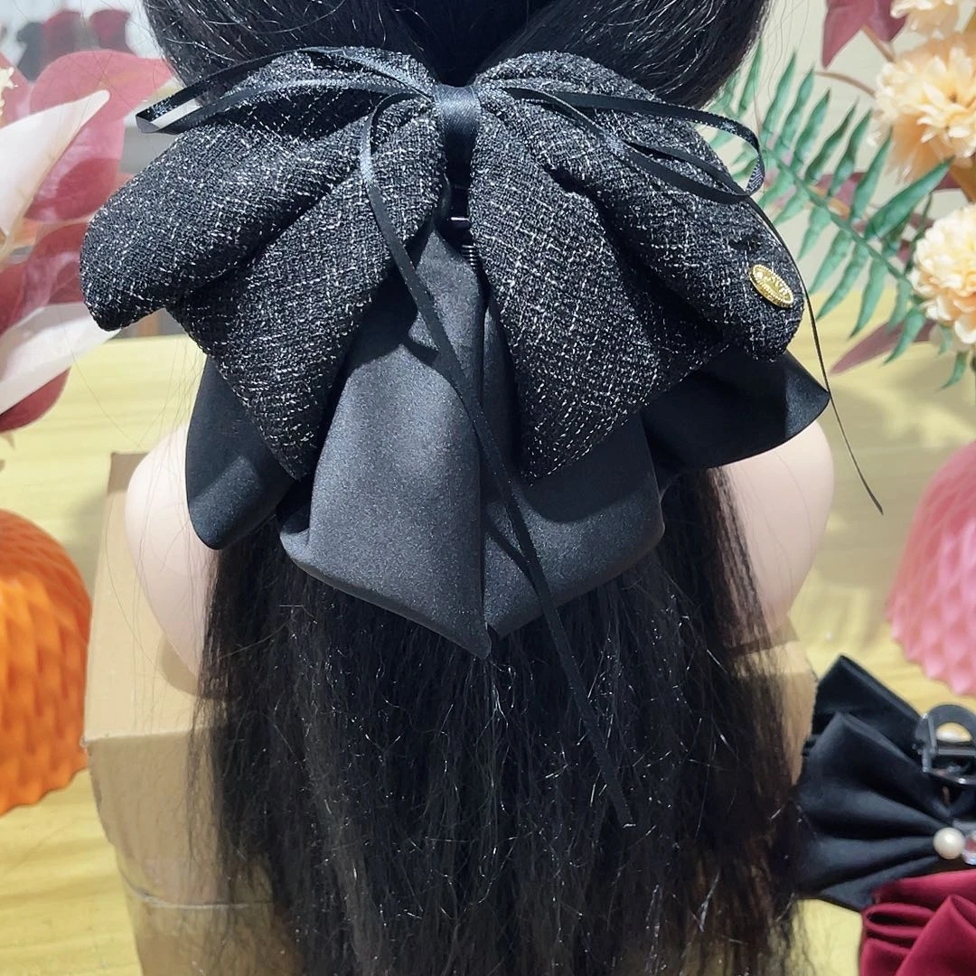 皮质铁合金蝴蝶结发夹