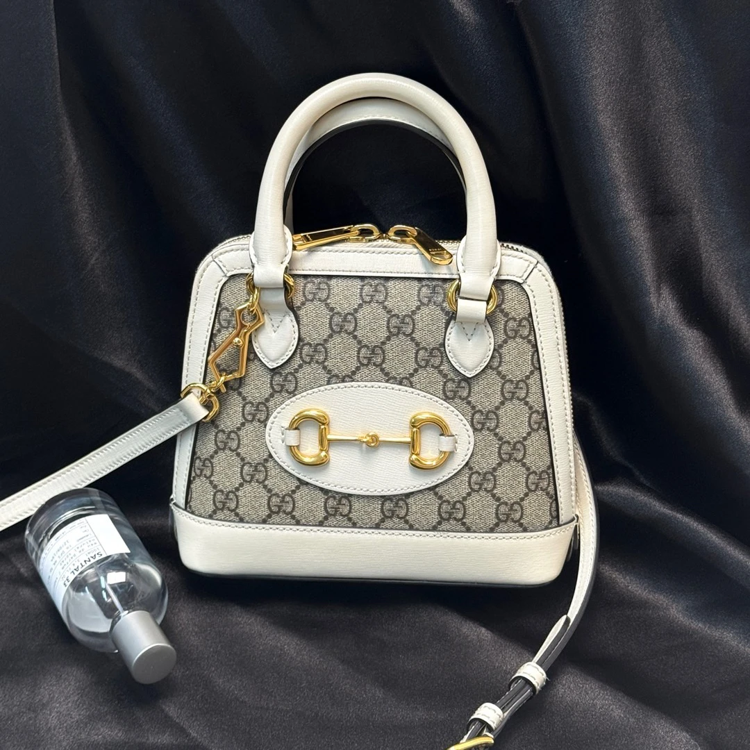 95新 GUCCI/古驰 Gucci 老花拼皮 1955贝壳包mini/664630855