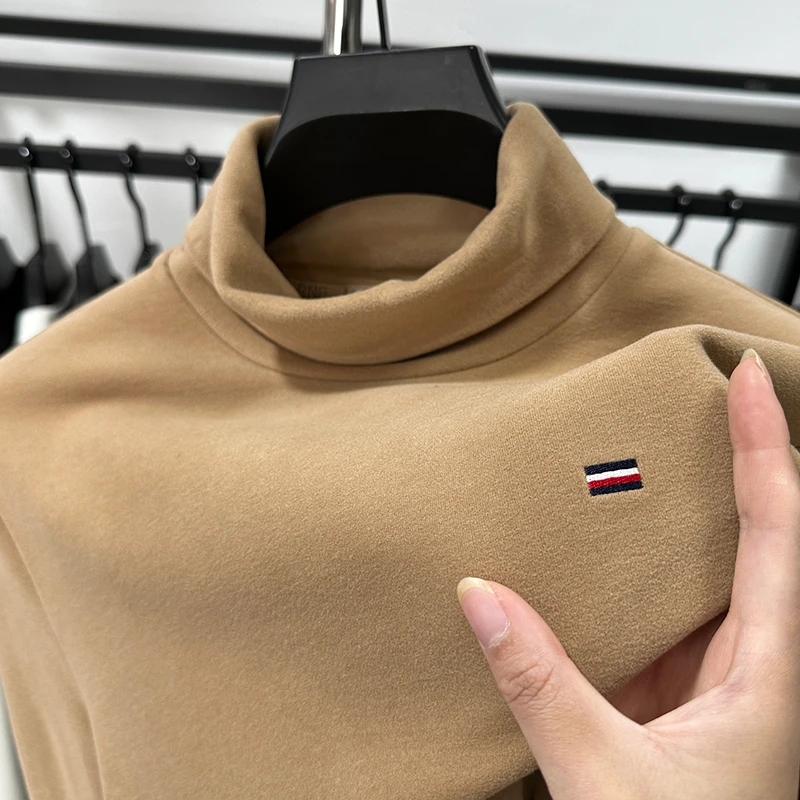 Zero Degree North高领德绒打底衫男秋冬季保暖加绒内搭卫衣T恤