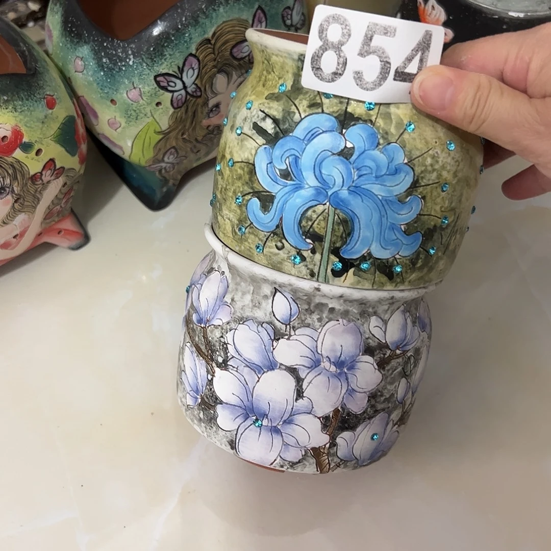 景德镇炫彩手绘口10.5高10