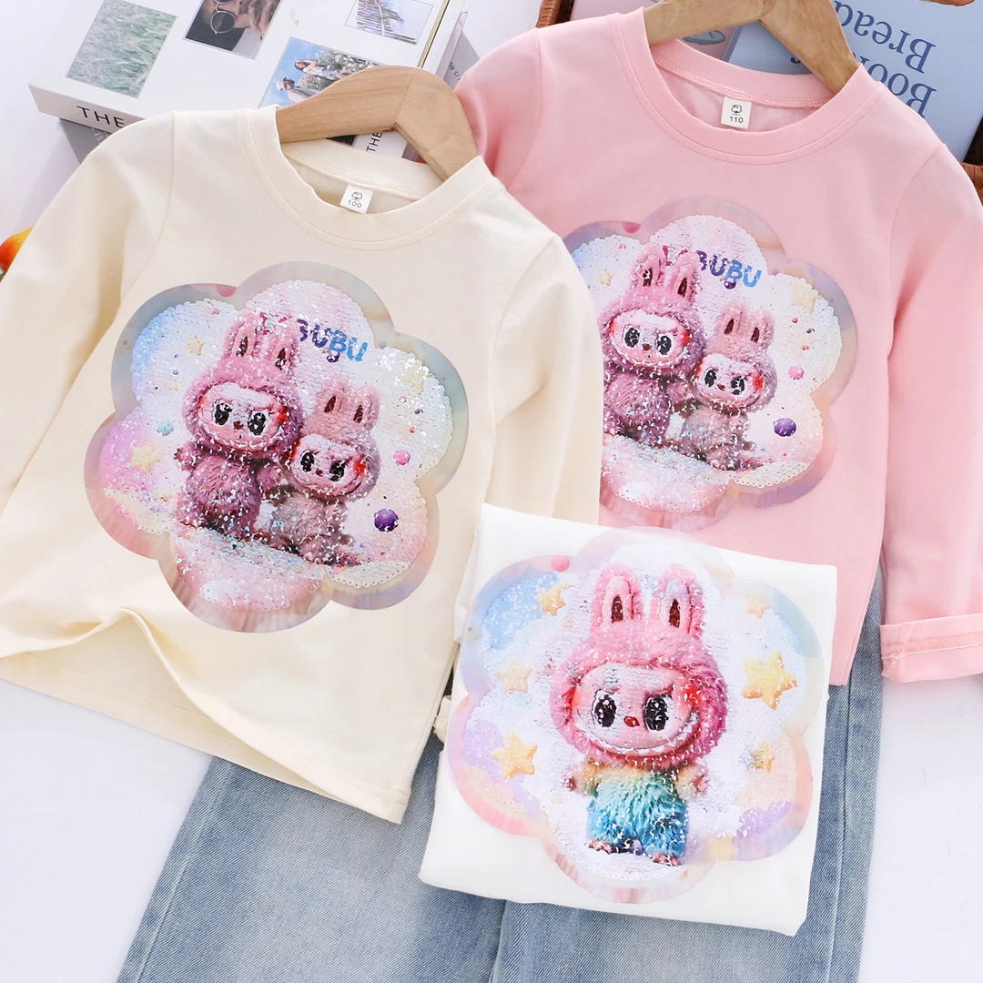 女童长袖打底衫儿童秋季棉长袖新款变色衣服女孩打底衫可外穿棉