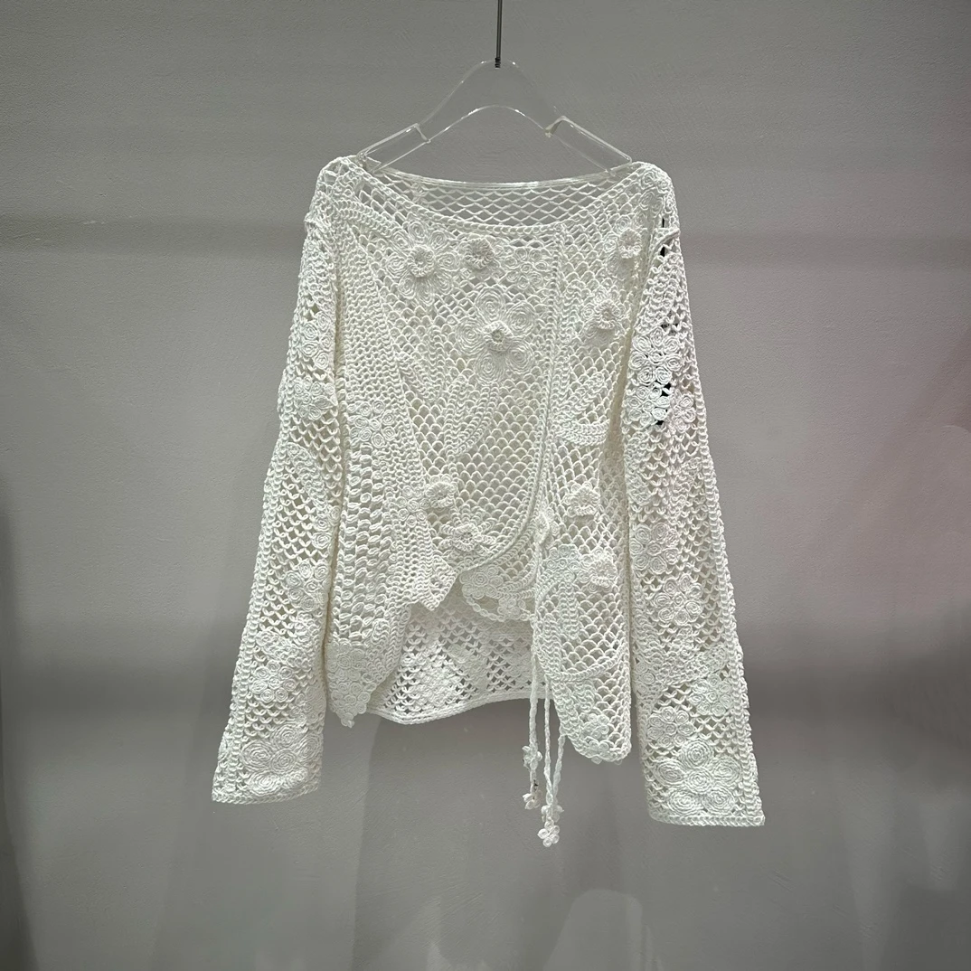 镂空衫25年新款时尚洋气百搭针织镂空衫8149A