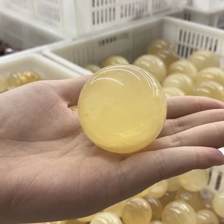 水晶珠宝半成品未镶嵌冰州黄球