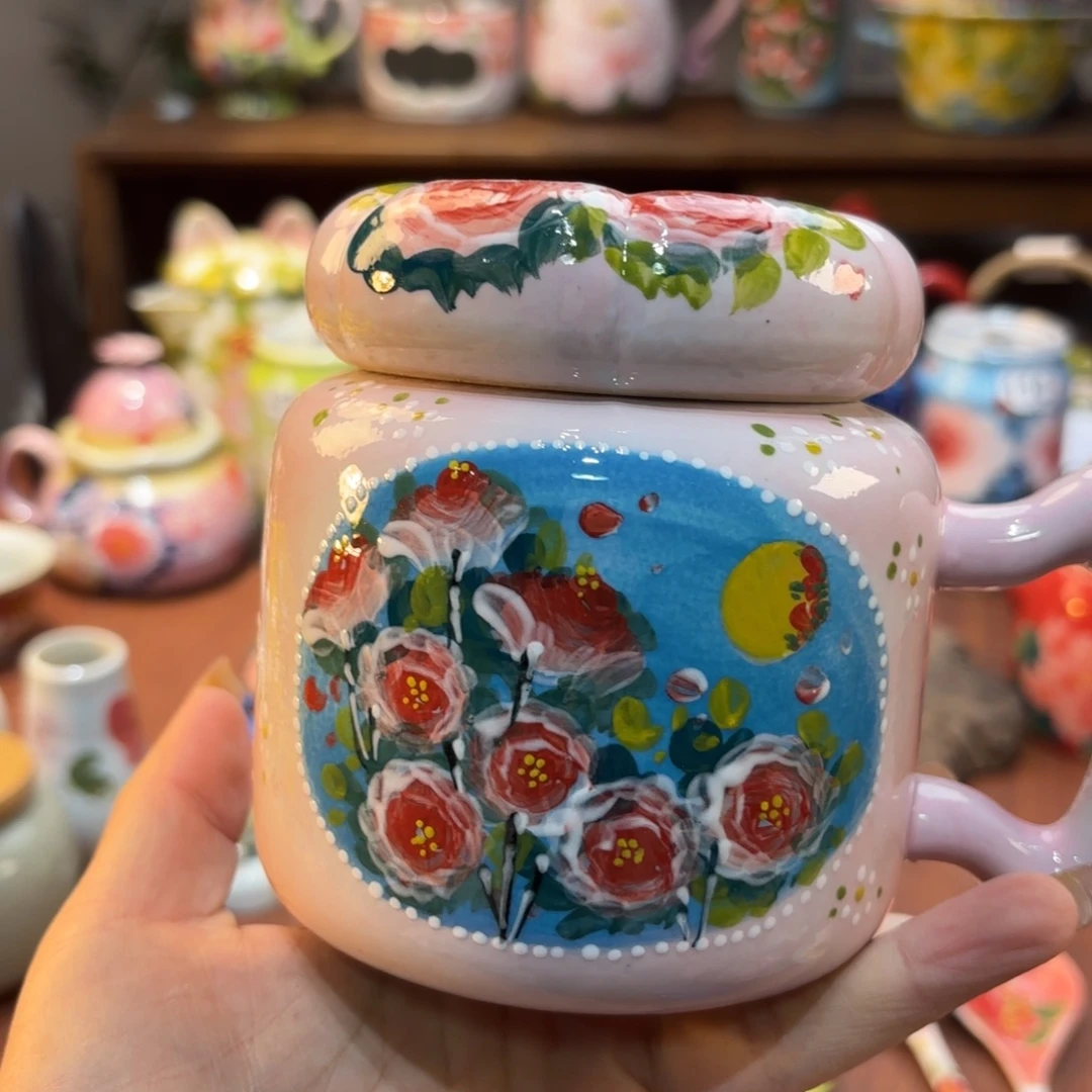 摆件景德镇手绘高温釉下彩陶瓷茶具