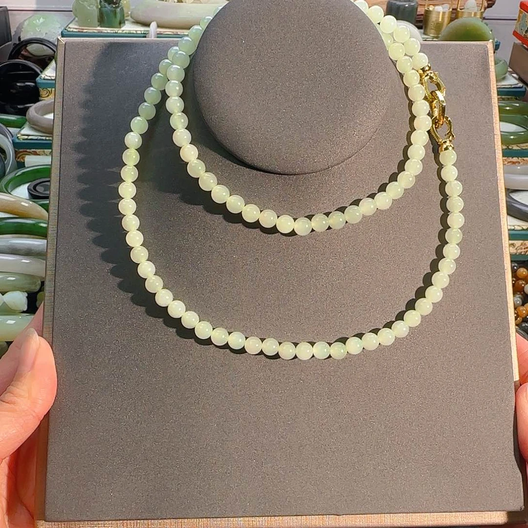 颈饰未镶嵌和田玉冰晴项链