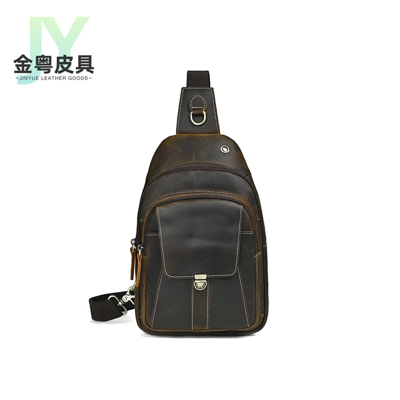 胸包时尚休闲单肩斜挎胸包韩版潮简约真皮跨包小背包