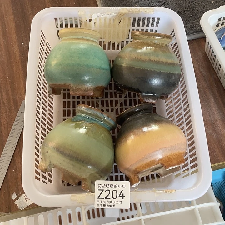 紫砂花盆204微瑕品口径5厘米左右的