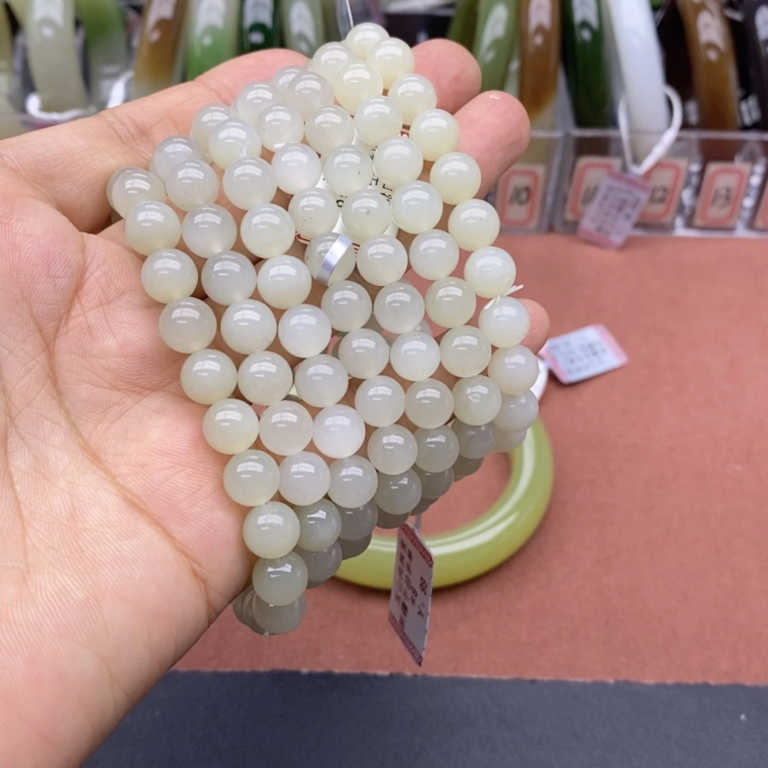 和田玉未镶嵌手串卡8