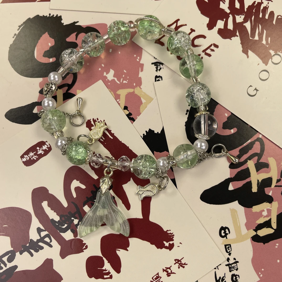 爆花水晶网红彩色手链女超仙森系