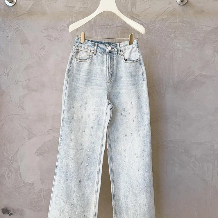 Seriase2025夏复古水洗直筒牛仔长裤女1399dopdop买手店