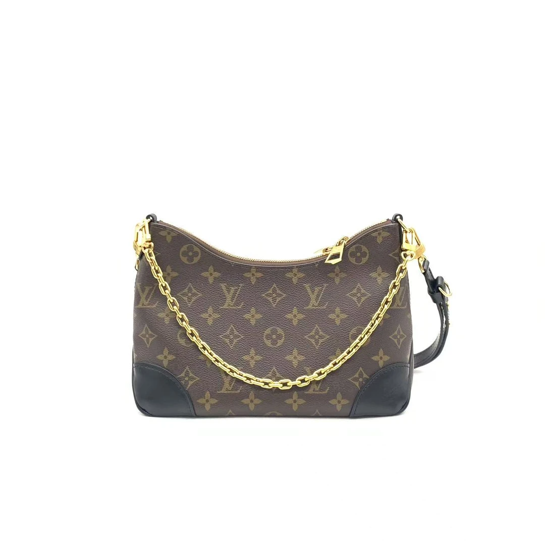 95新 LouisVuitton/路易威登 【安则专属】老花拼黑牛角包