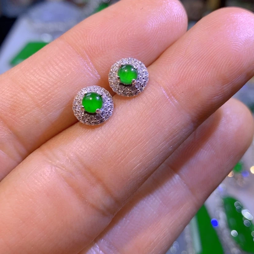 【闪购商品】翡翠挂件银S925镶嵌天然翡翠