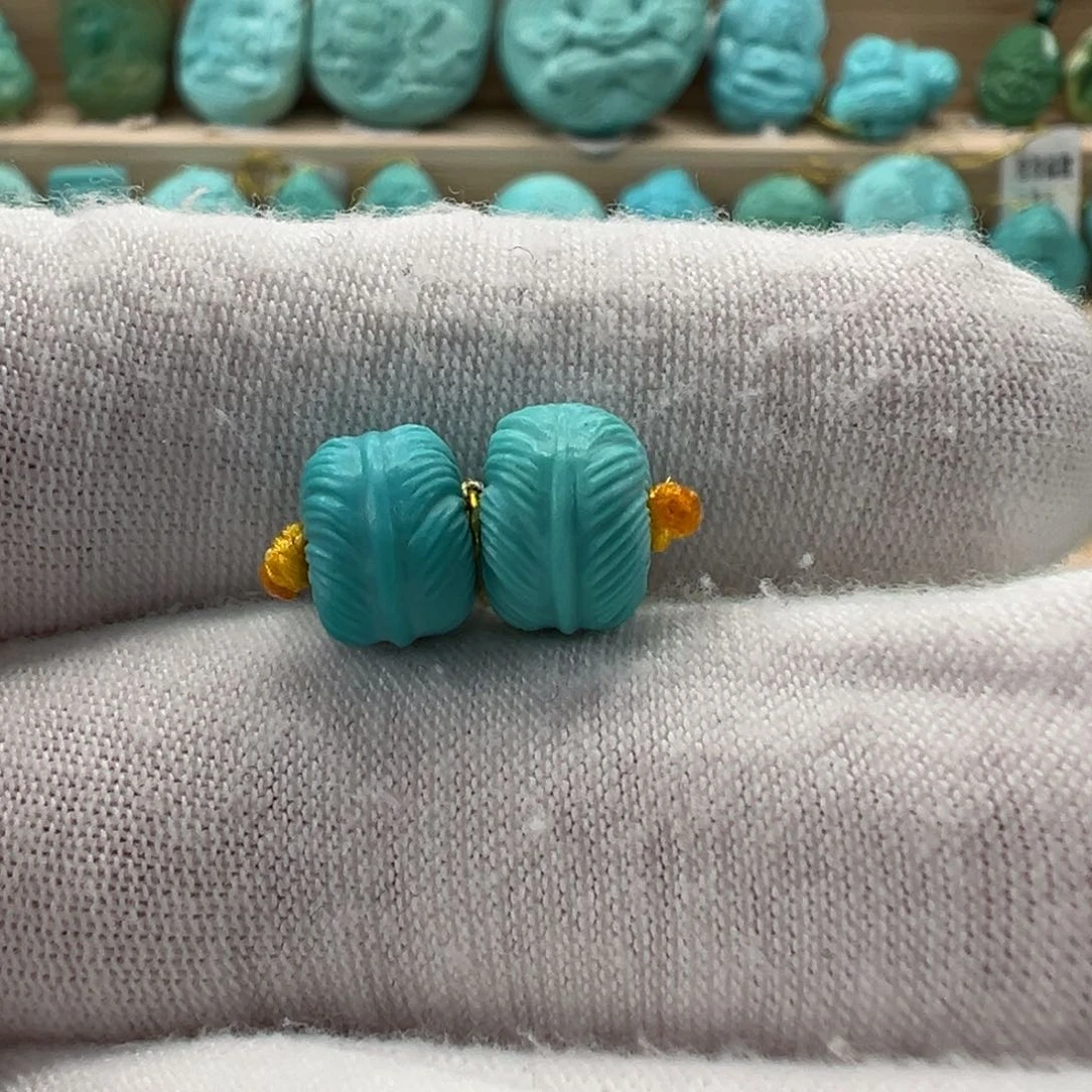 未镶嵌绿松石羽毛扣8.6mm