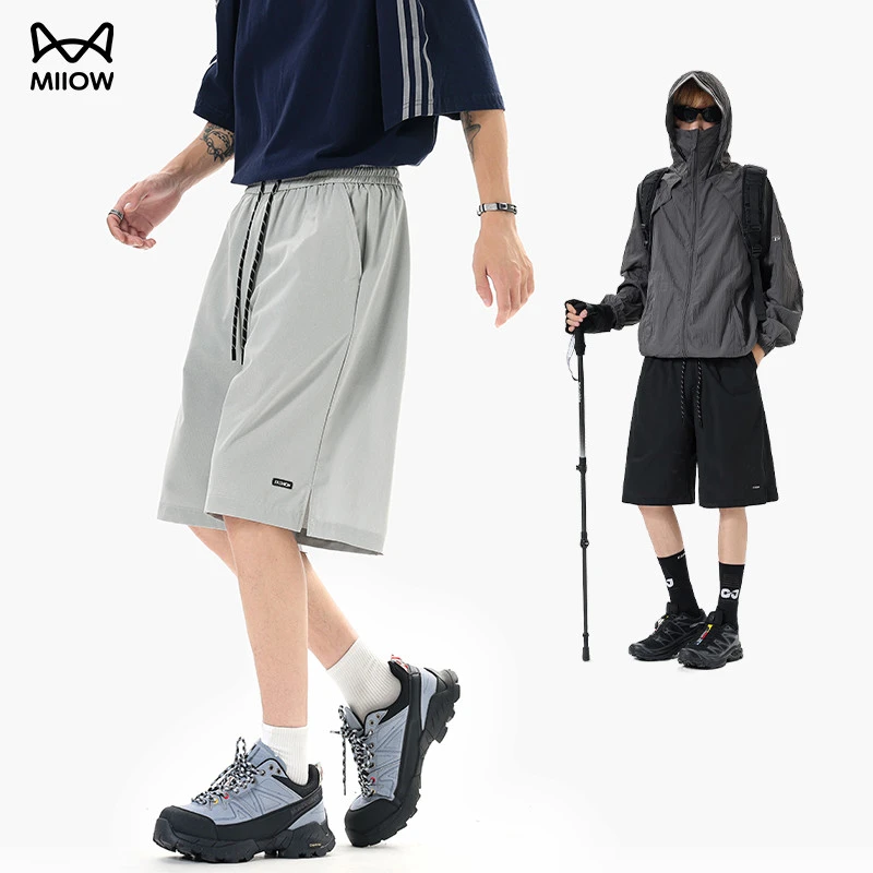 MiiOW/猫人美式高街运动短裤男生夏季宽松百搭五分青少年休闲中裤