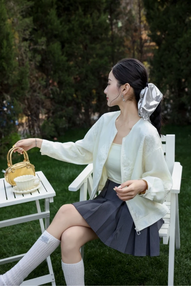 邹先森2539-29春夏新款时尚百搭重工刺绣提花外套