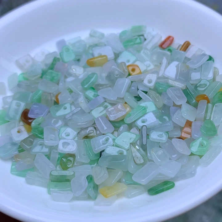 散珠翡翠冰三彩碎碎石50个