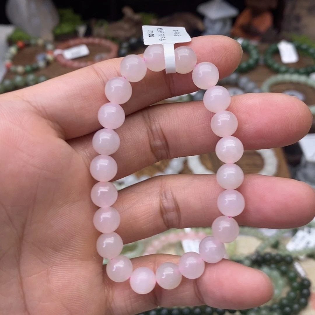 和田玉未镶嵌手链卡8冰粉