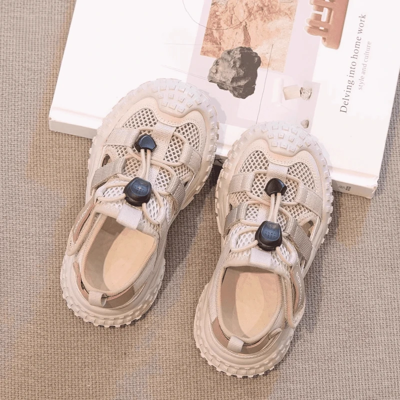 ABC 儿童凉鞋2025新款夏款男童运动鞋女童鞋子软底单网镂空运动鞋