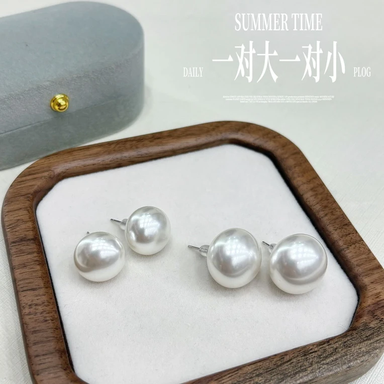 【念清文化】气质百搭贝珠珍珠耳钉复古轻奢