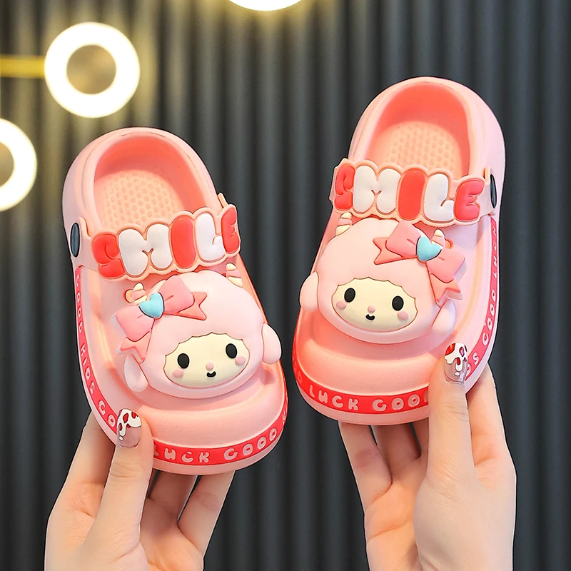 儿童拖鞋夏2025室内用防滑女孩男童女宝宝婴儿洗澡用包头洞洞鞋