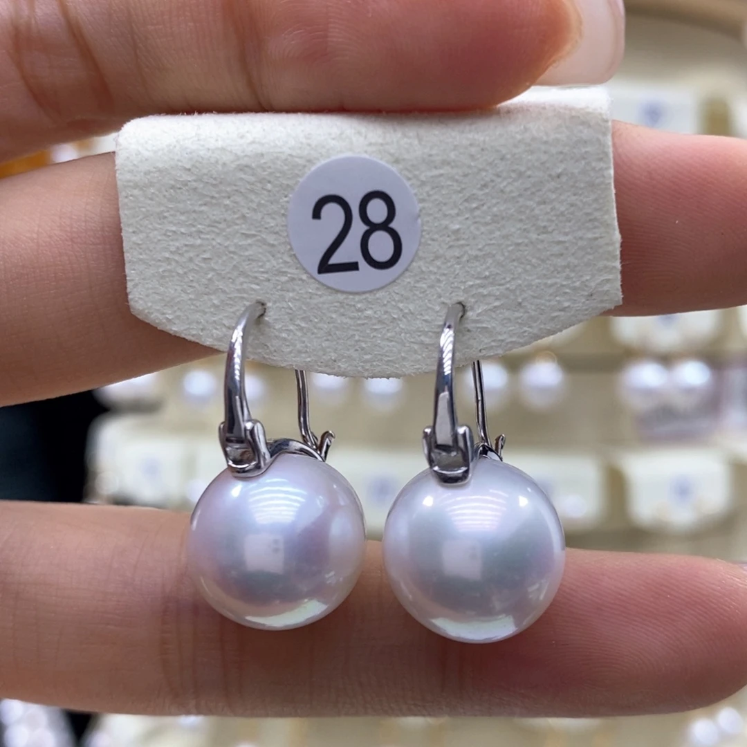 淡水珍珠耳饰银S925镶嵌