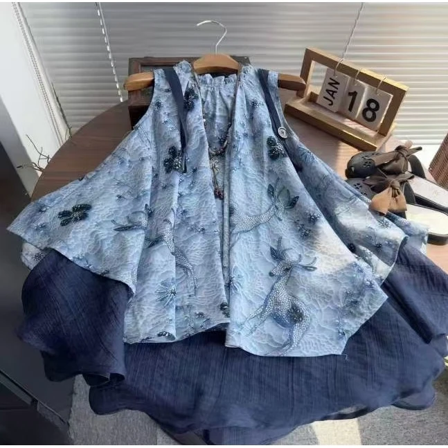 女童夏季森系连衣裙儿童韩版背心裙