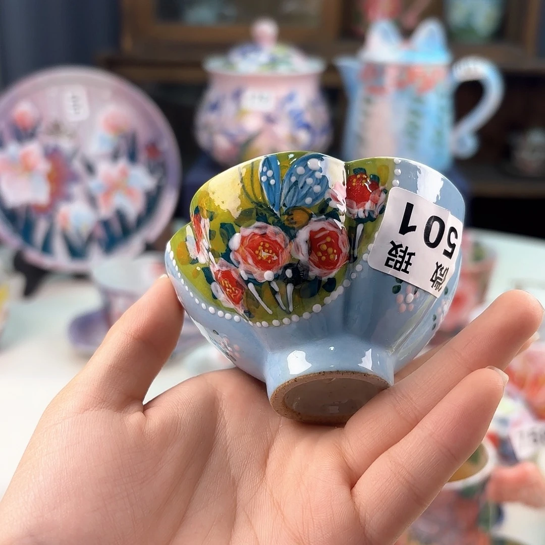 景德镇手绘高温釉下彩陶瓷茶具