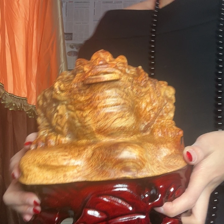 琥珀木摆件 玉化老料 大金蟾