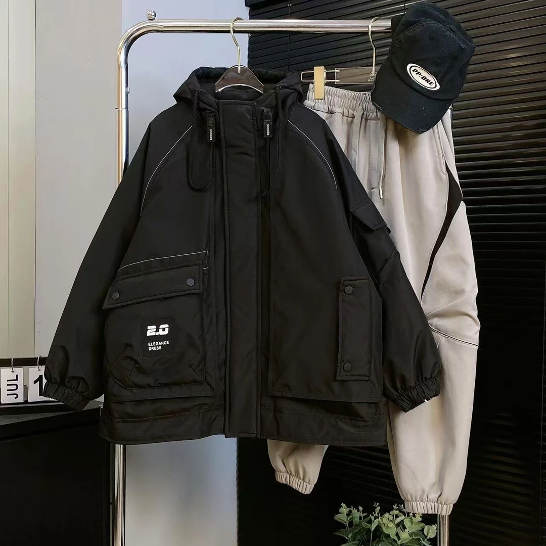 【嘟妈童装】男童2024冬季连帽加厚羽绒服中大童保暖外套韩版1511