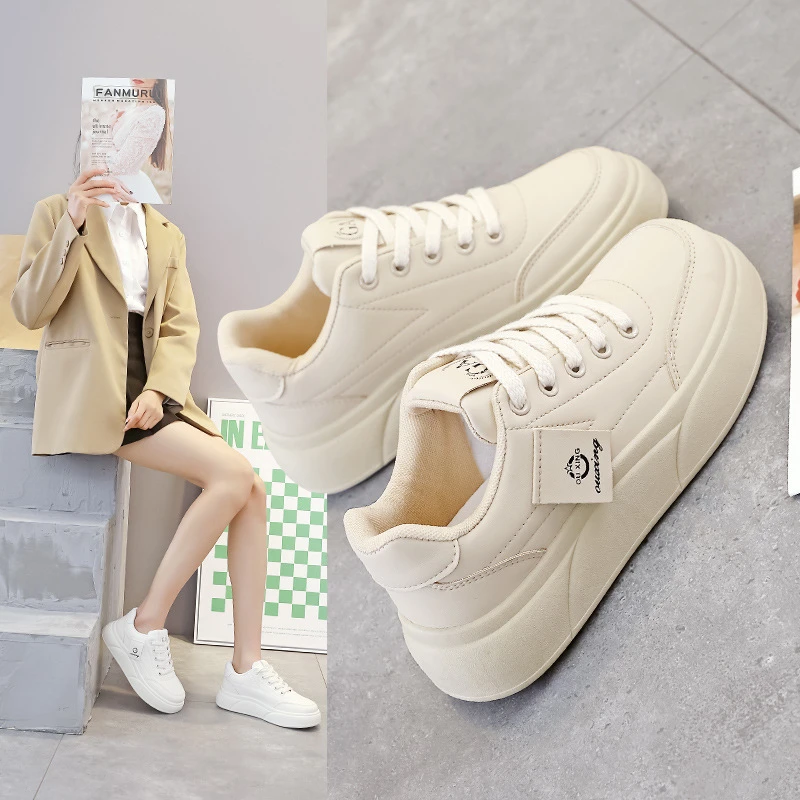 厚底小白鞋女2025春季新款百搭校园风学生鞋子女爆款板鞋SH501