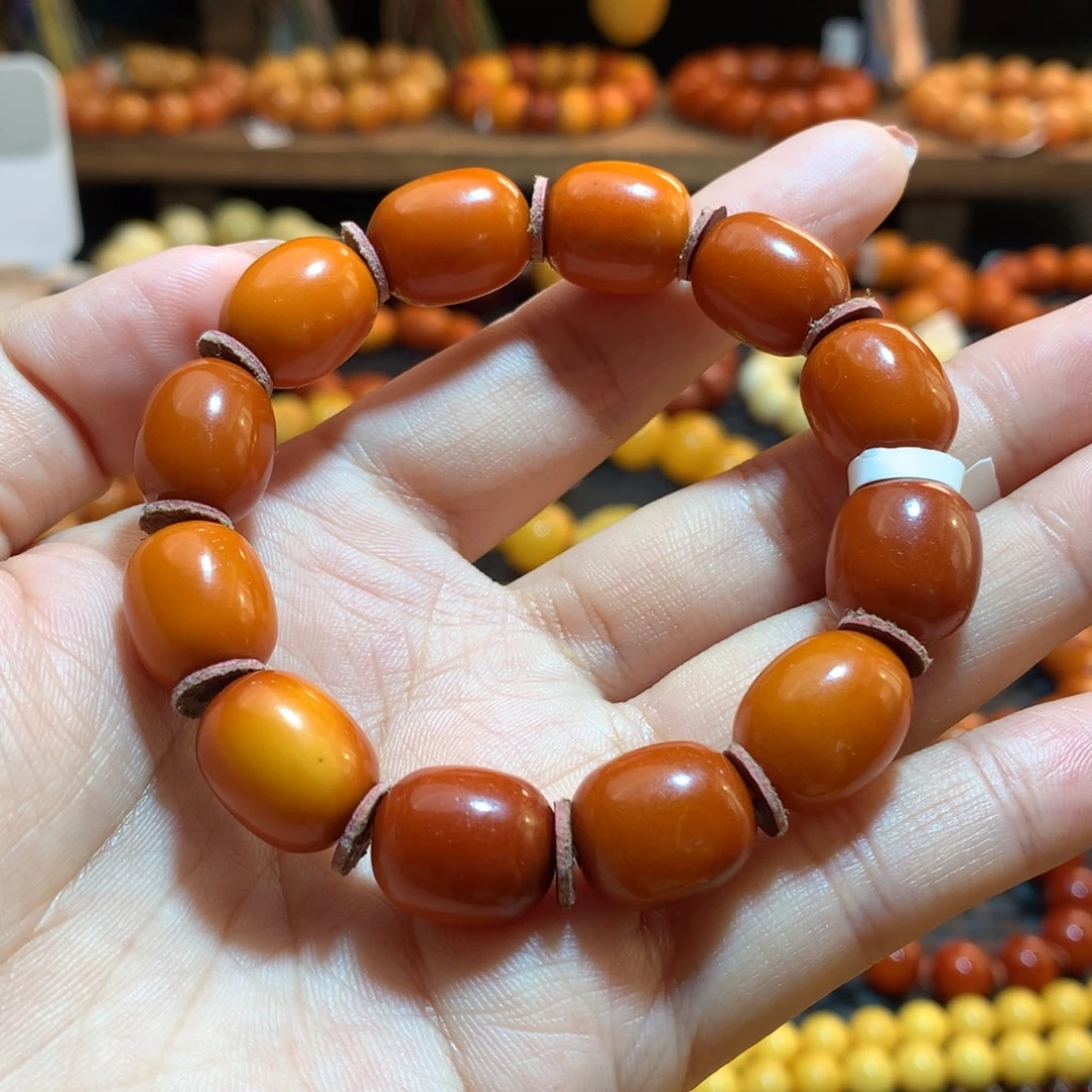 琥珀未镶嵌手串蜜蜡手串