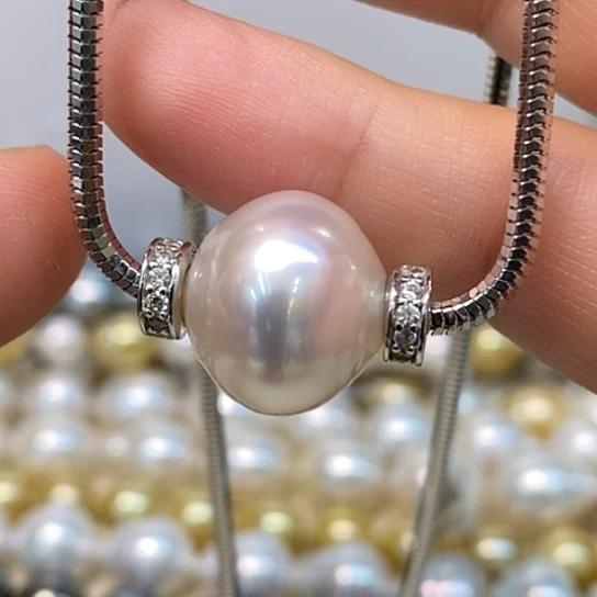 海水珍珠颈饰银S925镶嵌15.6