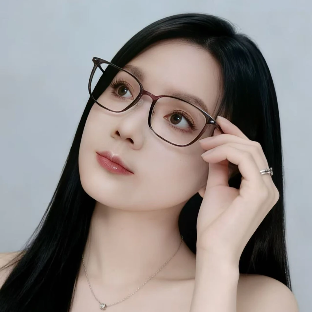 珍视龙【TR23097】新款男女半框大脸加宽超轻框架可配近视散光