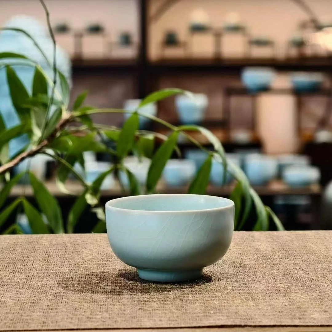 李廷怀传人李照卫省大师纯手工亲工款仿古釉主人杯系列汝窑茶具