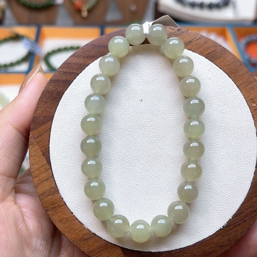 和田玉未镶嵌手串A39卡8