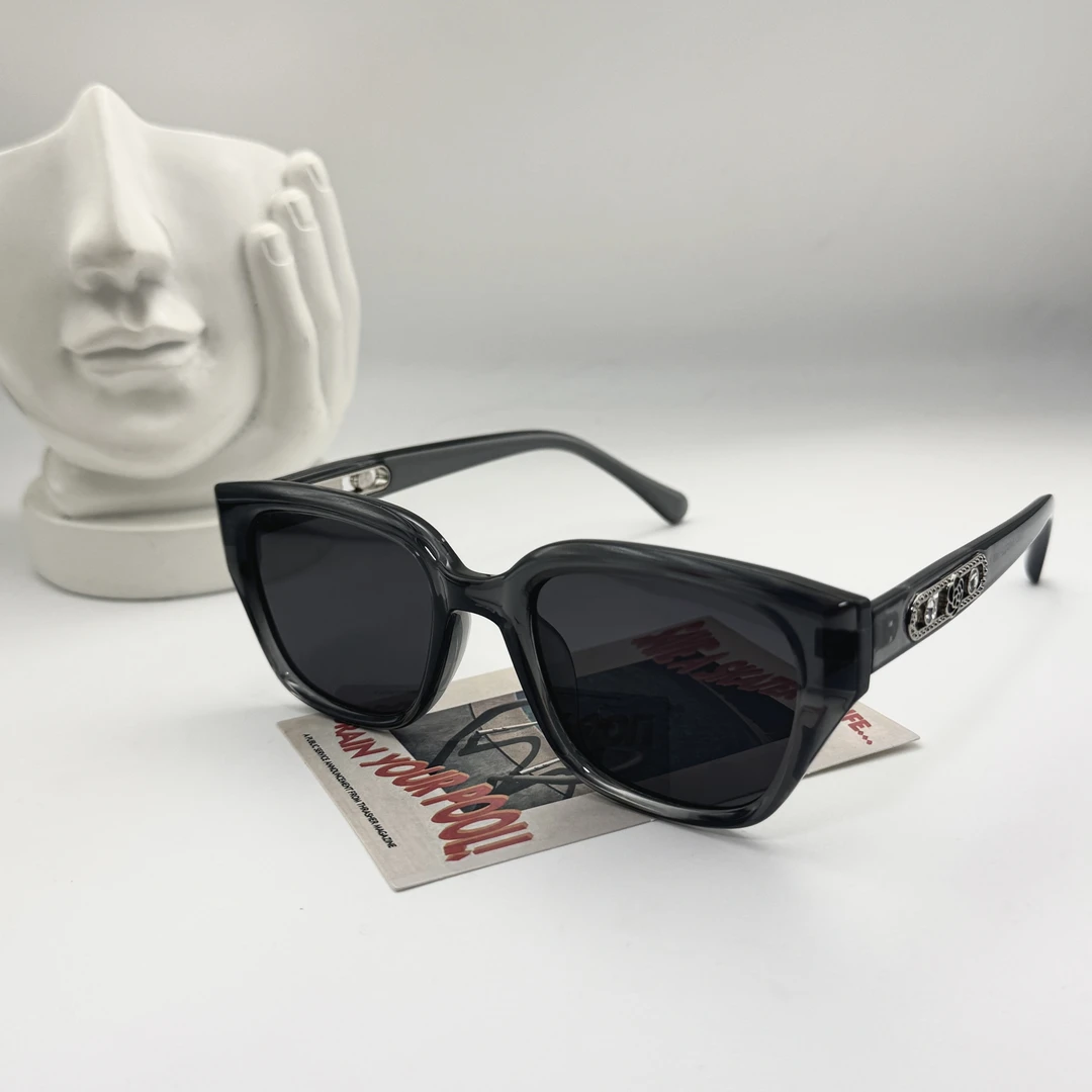 【5091】山茶花镶嵌气质墨镜男女款高级感时尚太阳眼镜防紫外线大框