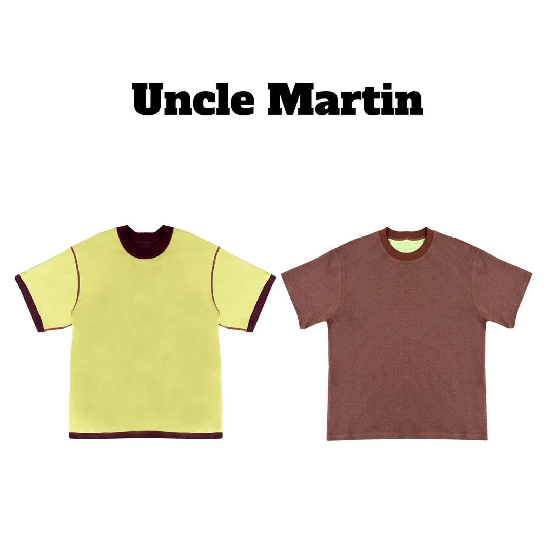 店庆价 马丁叔叔 开春双面穿高级宽松百搭短袖T恤　LD763