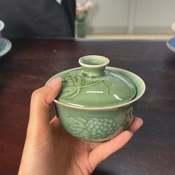 龙泉云间青瓷小米茶器