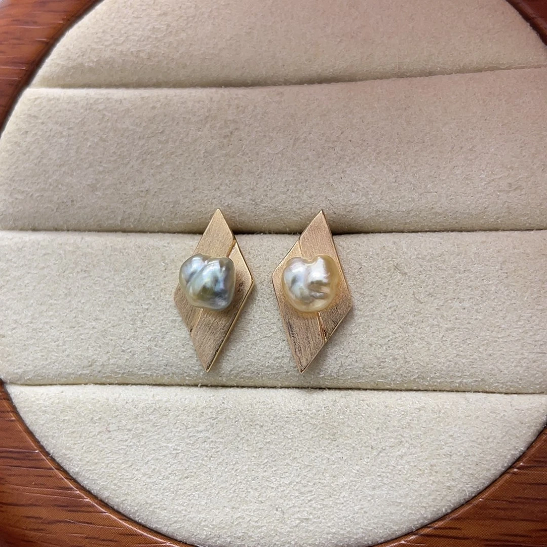 银S925镶嵌海水珍珠耳饰