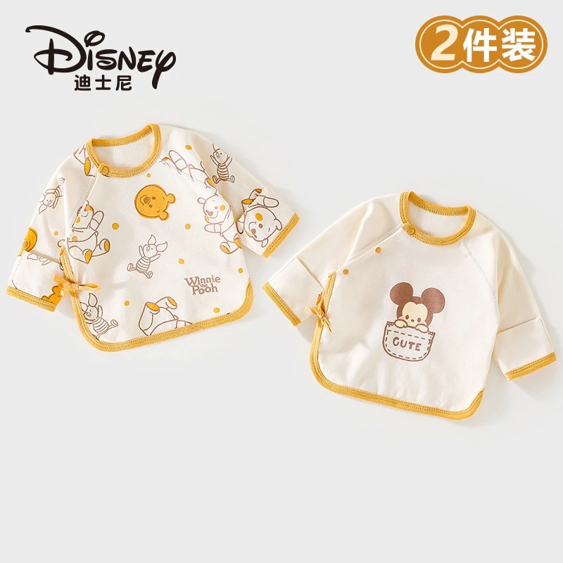 Disney/迪士尼 0-6个月婴儿半背衣春秋无骨宝宝服新生儿上衣2件装