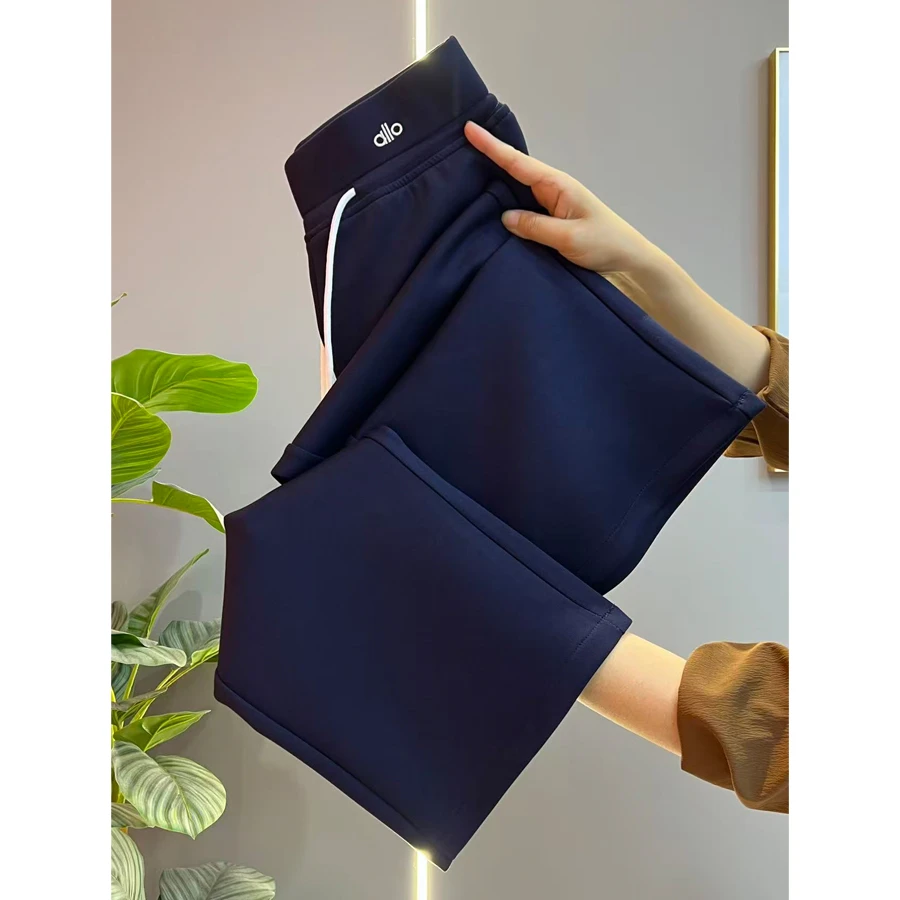 2025秋季新款韩版高腰显瘦休闲裤女宽松刺绣阔腿直筒长裤