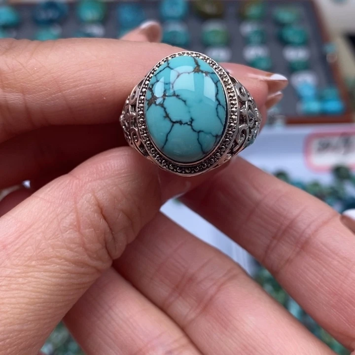 绿松石银S925镶嵌挂件